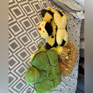 Dolphin, penguin, bee, giraffe, turtle pillow pet